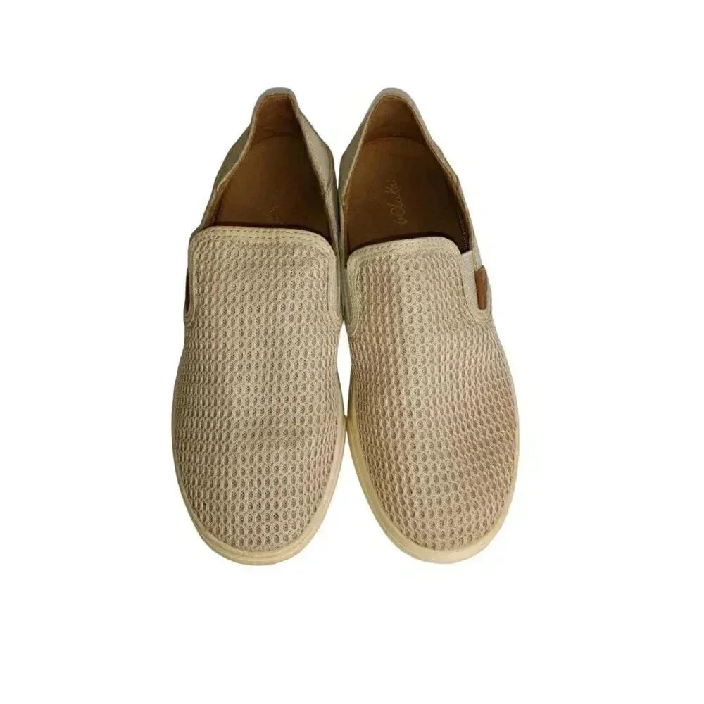 Olukai Peheua Womens Beige Comfort Shoes Casual Slip-On Mesh Rubber Size 6 - Picture 3 of 8